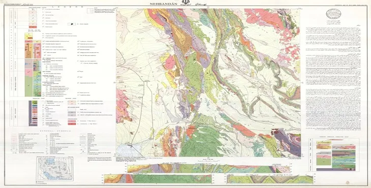 نقشه زمین‌ شناسی محدوده شهری نهبندان + تصویر با کیفیت بالا