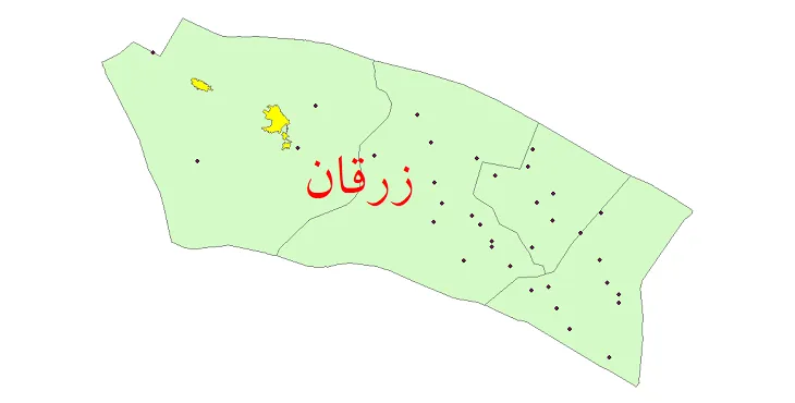 دانلود نقشه شیپ فایل (GIS) تقسیمات سیاسی شهرستان زرقان سال 1400