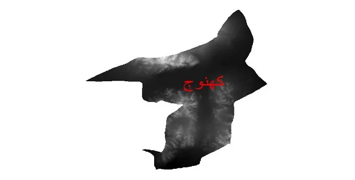 دانلود نقشه دم (DEM) شهرستان کهنوج | دقت 30 متر