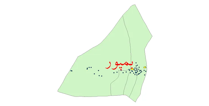 دانلود نقشه شیپ فایل (GIS) تقسیمات سیاسی شهرستان بمپور سال 1400