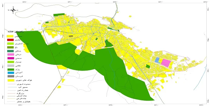 نقشه شیپ فایل (GIS) شهر سمیرم سال 1404 + عکس با کیفیت