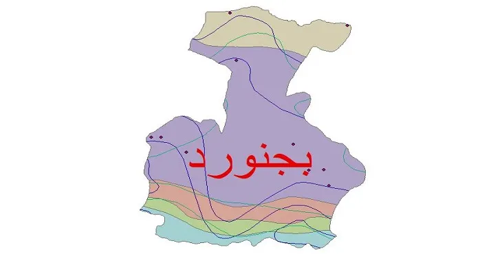 نقشه شیپ‌ فایل اقلیم‌شناسی شهرستان بجنورد + 7 لایه اقلیمی