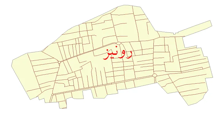 دانلود نقشه شیپ فایل شبکه معابر شهر رونیز