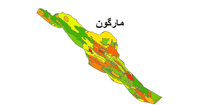 بروزترین نقشه شیپ فایل کاربری اراضی شهرستان مارگون + PDF