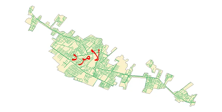 دانلود نقشه شیپ فایل شبکه معابر شهر لامرد