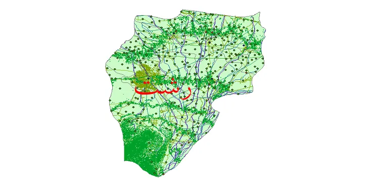 دانلود نقشه های شیپ فایل شهرستان رشت + کاملترین لایه GIS
