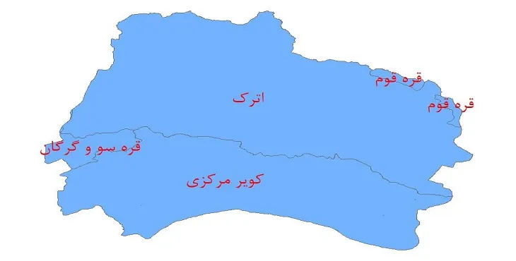 دانلود نقشه شیپ فایل (لایه GIS) حوضه های آبریز استان خراسان شمالی