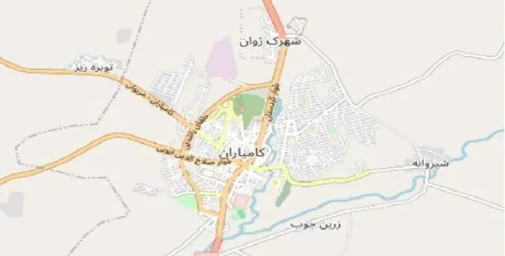 دانلود نقشه شهر کامیاران + pdf با کیفیت بالا