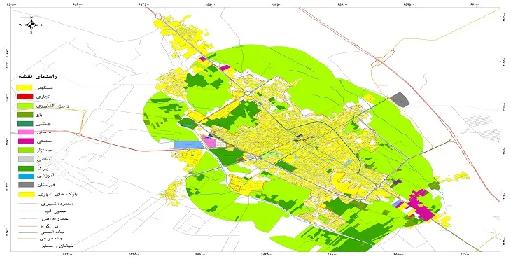 نقشه شیپ فایل (GIS) شهر آباده 1404 + عکس با کیفیت