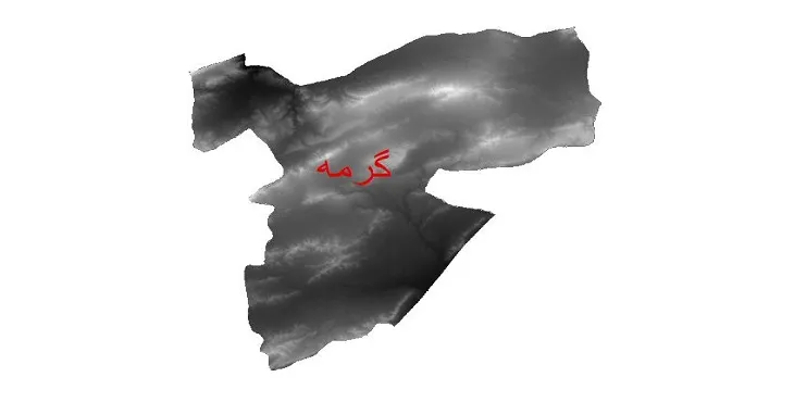 دانلود نقشه دم (DEM) شهرستان گرمه | دقت 30 متر