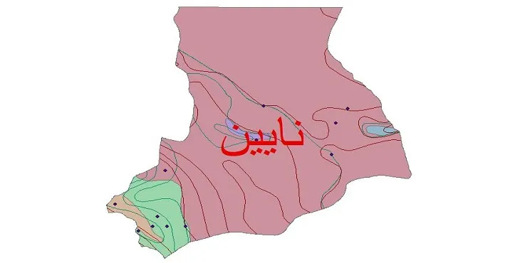 نقشه شیپ‌ فایل اقلیم‌شناسی شهرستان نائین + 7 لایه اقلیمی