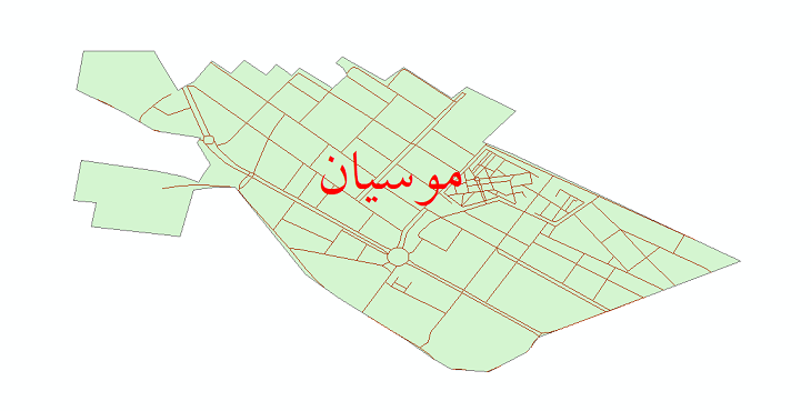 دانلود نقشه شیپ فایل شبکه معابر شهر موسیان سال 1401
