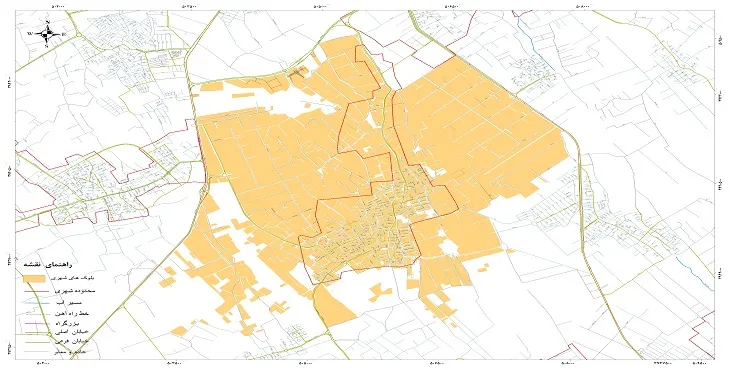 نقشه خیابانها و معابر شهر فردوسیه + عکس کیفیت بالا