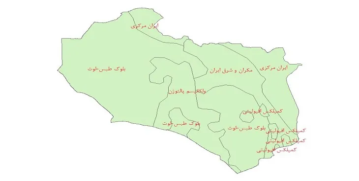 دانلود نقشه شیپ فایل (لایه GIS) ساختار زمین ساختی استان خراسان جنوبی