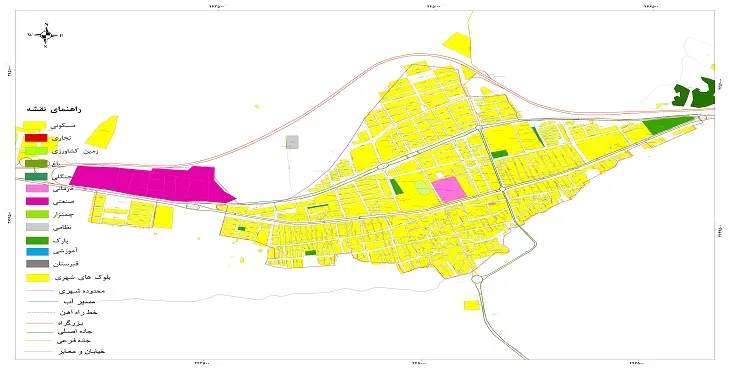 نقشه شیپ فایل (GIS) شهر داران سال 1404 + عکس با کیفیت