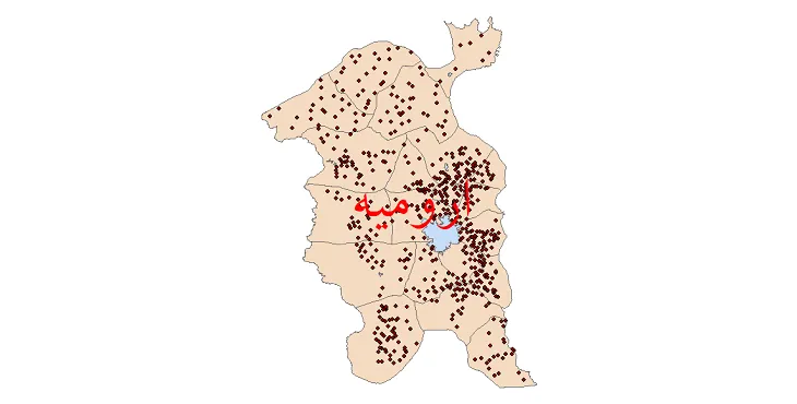 دانلود نقشه شیپ فایل (GIS) تقسیمات سیاسی شهرستان ارومیه سال 1400