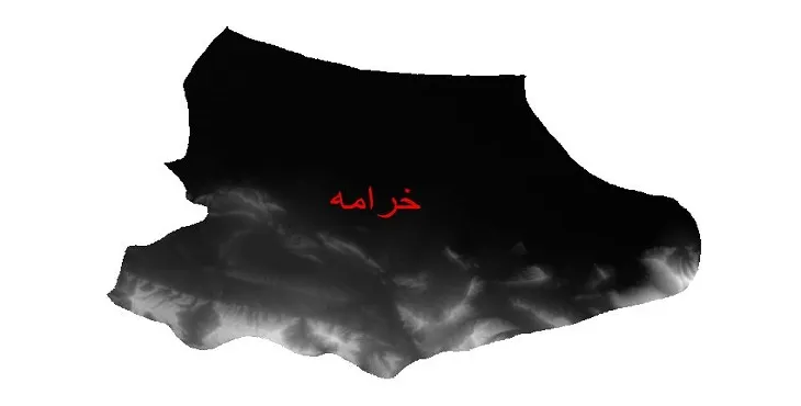 دانلود نقشه دم (DEM) شهرستان خرامه | دقت 30 متر