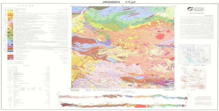 نقشه زمین‌ شناسی محدوده شهری جیرنده + تصویر با کیفیت بالا