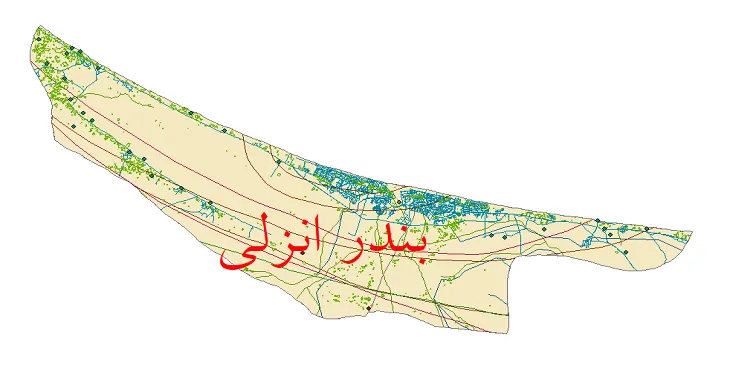 دانلود نقشه های شیپ فایل شهرستان بندر انزلی + کاملترین لایه GIS