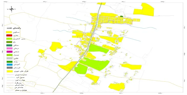 نقشه شیپ فایل (GIS) شهر هشتبندی 1405 + عکس با کیفیت