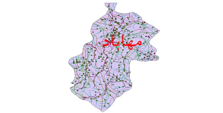 دانلود نقشه های شیپ فایل شهرستان مهاباد + کاملترین لایه GIS