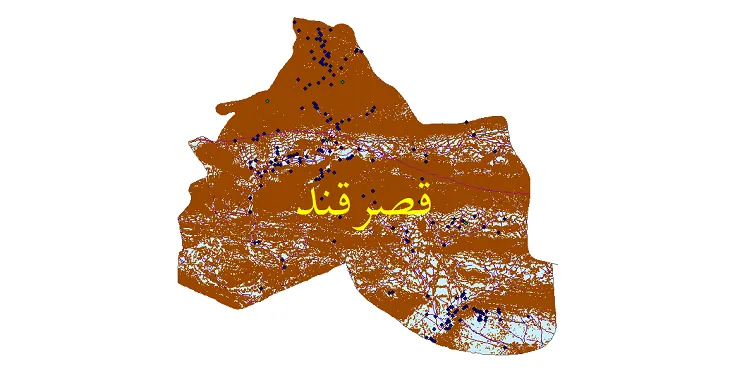 دانلود نقشه های شیپ فایل شهرستان قصرقند + کاملترین لایه GIS