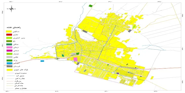 نقشه شیپ فایل (GIS) شهر دهاقان سال 1404 + عکس با کیفیت