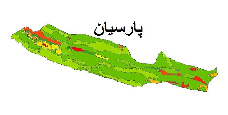 بروزترین نقشه شیپ فایل کاربری اراضی شهرستان پارس آباد + PDF