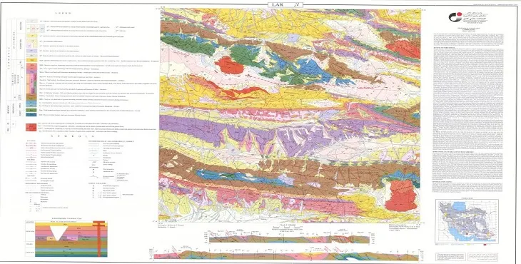 نقشه زمین‌ شناسی محدوده شهری لار + تصویر با کیفیت بالا
