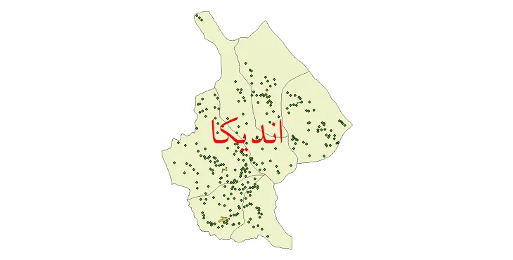 دانلود نقشه شیپ فایل (GIS) تقسیمات سیاسی شهرستان اندیکا سال 1400