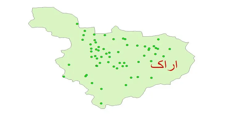 دانلود نقشه شیپ فایل کیفیت آب چاه های شهرستان اراک