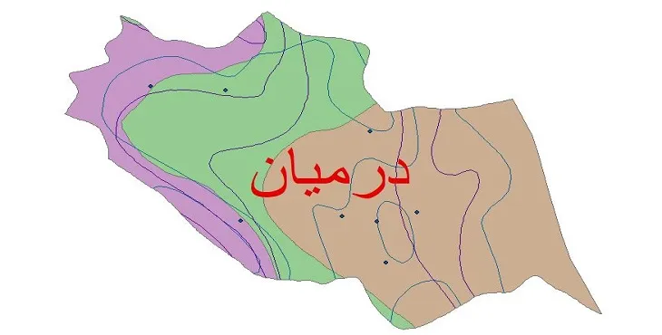نقشه شیپ‌ فایل اقلیم‌شناسی شهرستان درمیان + 7 لایه اقلیمی