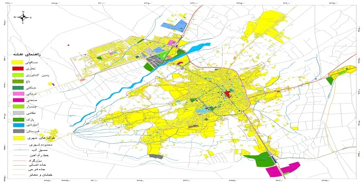 نقشه شیپ فایل (GIS) شهر گلپایگان 1404 + عکس با کیفیت