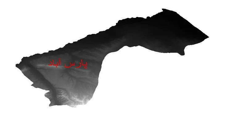 دانلود نقشه دم (DEM) شهرستان پارس آباد | دقت 30 متر