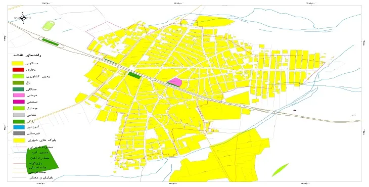 نقشه شیپ فایل (GIS) شهر محمدآباد کرمان 1404 + عکس با کیفیت