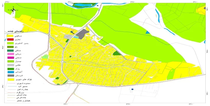 نقشه شیپ فایل (GIS) شهر ورنامخواست 1404 + عکس با کیفیت