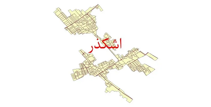 دانلود نقشه شیپ فایل شبکه معابر شهر اشکذر