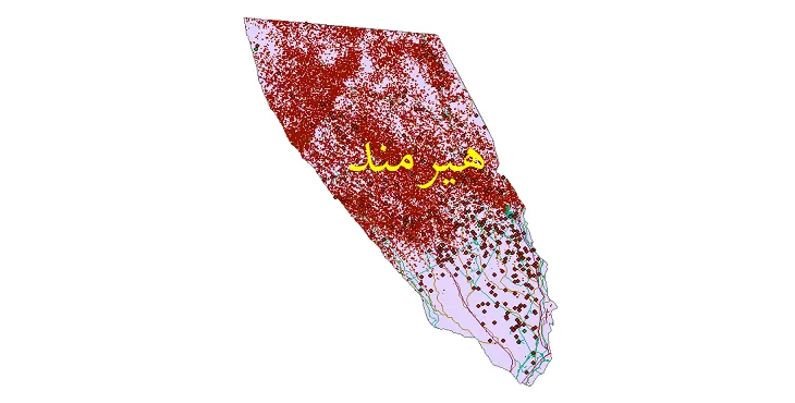 دانلود نقشه های شیپ فایل شهرستان هیرمند + کاملترین لایه GIS