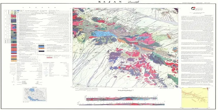 نقشه زمین‌ شناسی محدوده شهری کجان + تصویر با کیفیت بالا