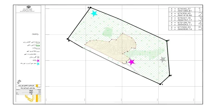 نقشه محدوده و حریم شهر زرینه | کیفیت بالا