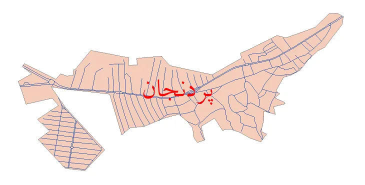 دانلود نقشه شیپ فایل شبکه معابر شهر پردنجان