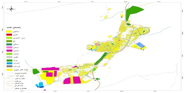 نقشه شیپ فایل (GIS) شهر مهدی شهر 1404 + عکس با کیفیت