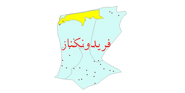 دانلود نقشه شیپ فایل (GIS) تقسیمات سیاسی شهرستان فریدونکنار سال 1400