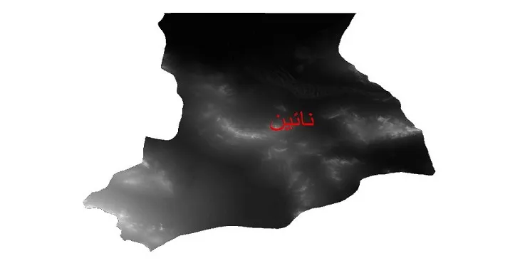 دانلود نقشه دم (DEM) شهرستان نائین | دقت 30 متر