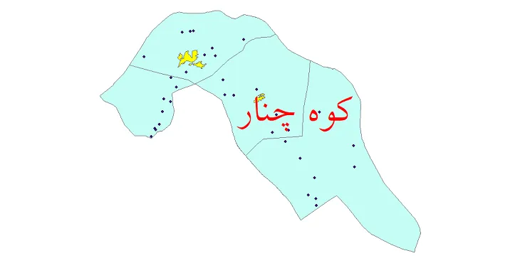 دانلود نقشه شیپ فایل (GIS) تقسیمات سیاسی شهرستان کوه چنار سال 1400