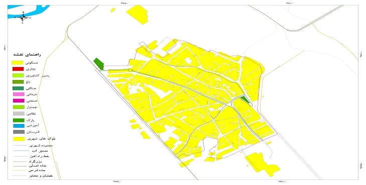 نقشه شیپ فایل (GIS) شهر ترکالکی 1404 + عکس با کیفیت