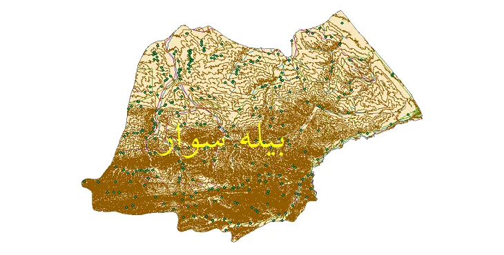 دانلود نقشه های شیپ فایل شهرستان بیله سوار + کاملترین لایه GIS