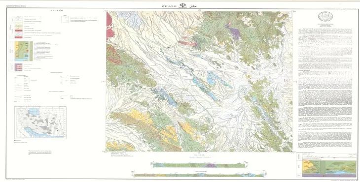 نقشه زمین‌ شناسی محدوده شهری خاش + تصویر با کیفیت بالا