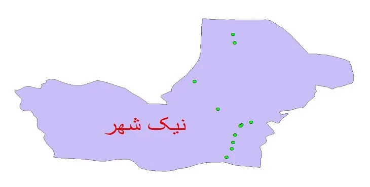 دانلود نقشه شیپ فایل کیفیت آب چاه های شهرستان نیک شهر