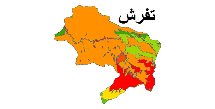 بروزترین نقشه شیپ فایل کاربری اراضی شهرستان تفرش + PDF